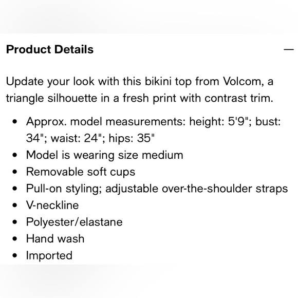 đź‘™VOLCOM Collage Dropout Triangle Top Onlyđź‘™~xl - Picture 11 of 16